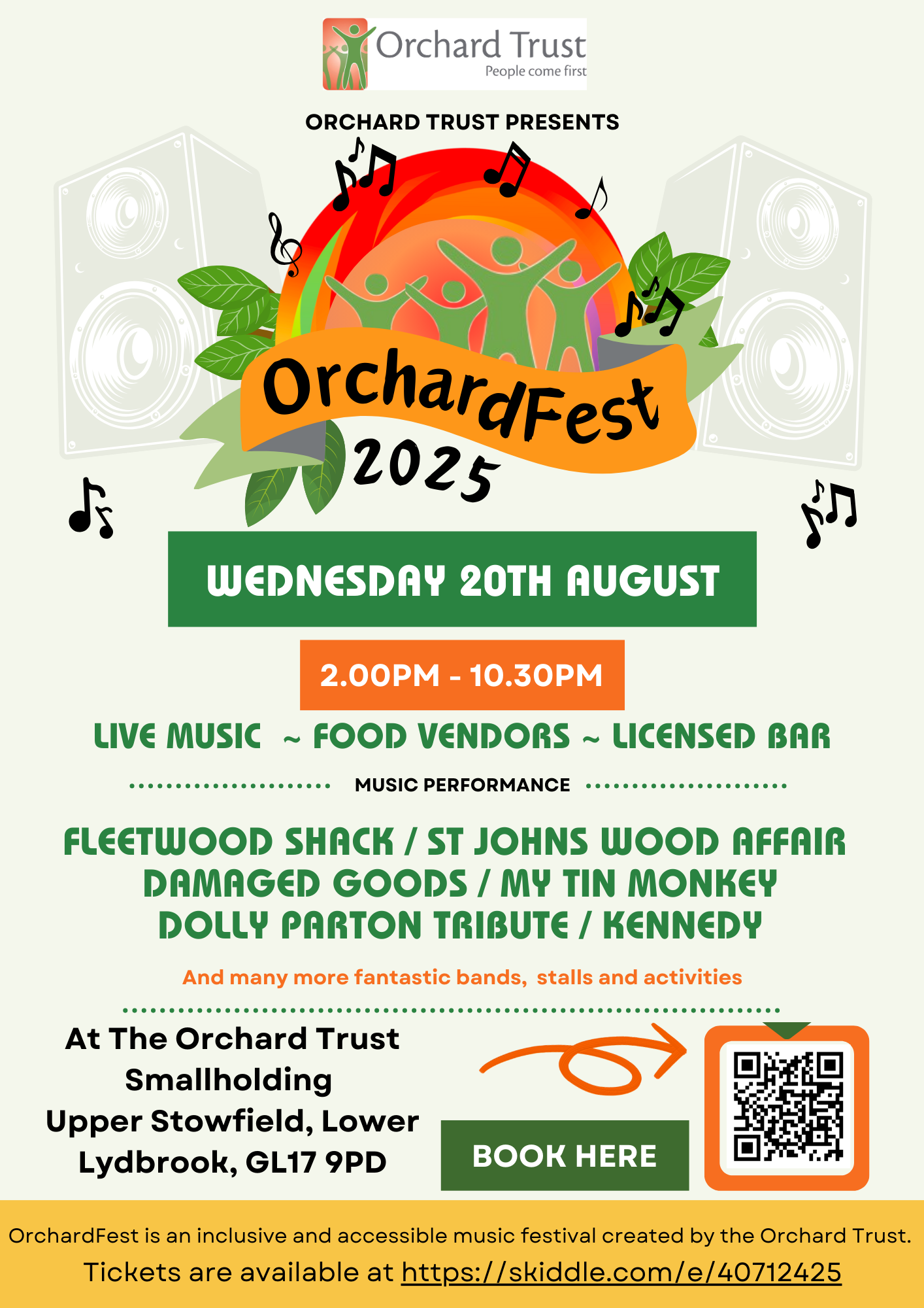 Orchard Fest 2025. Wednesday 20th August @ 2pm-10.30pm at The Orchard Trust Smallholding. £30